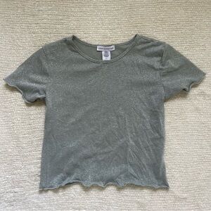 Urban Outfitters Sparkly Silver Crop Top